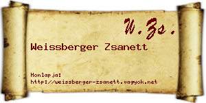 Weissberger Zsanett névjegykártya
